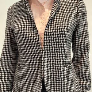 J Crew Lady Jacket in Houndstooth Black